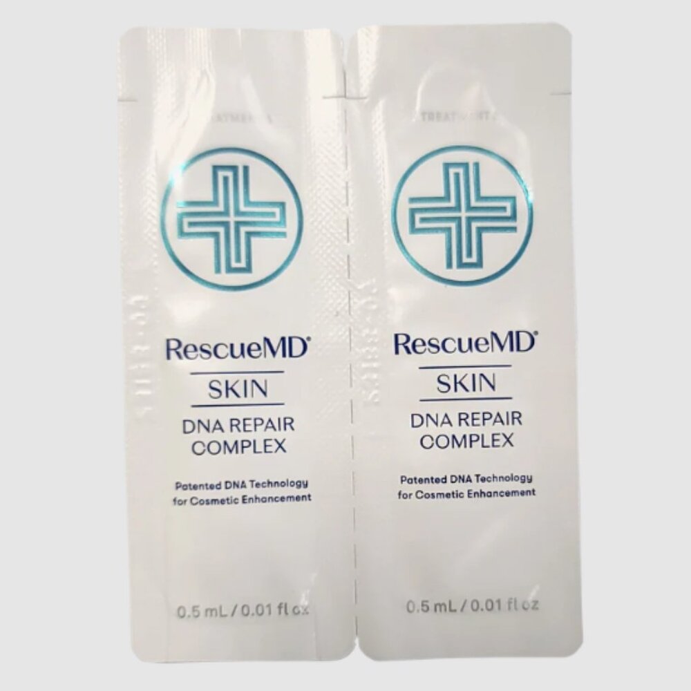 🔥3/$30 NEW RescueMD Skin DNA Repair ComplexTreatment 1 & 2 Sample Packette Duo